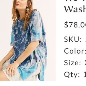Free People We the Free blue tie dye tunic top XS